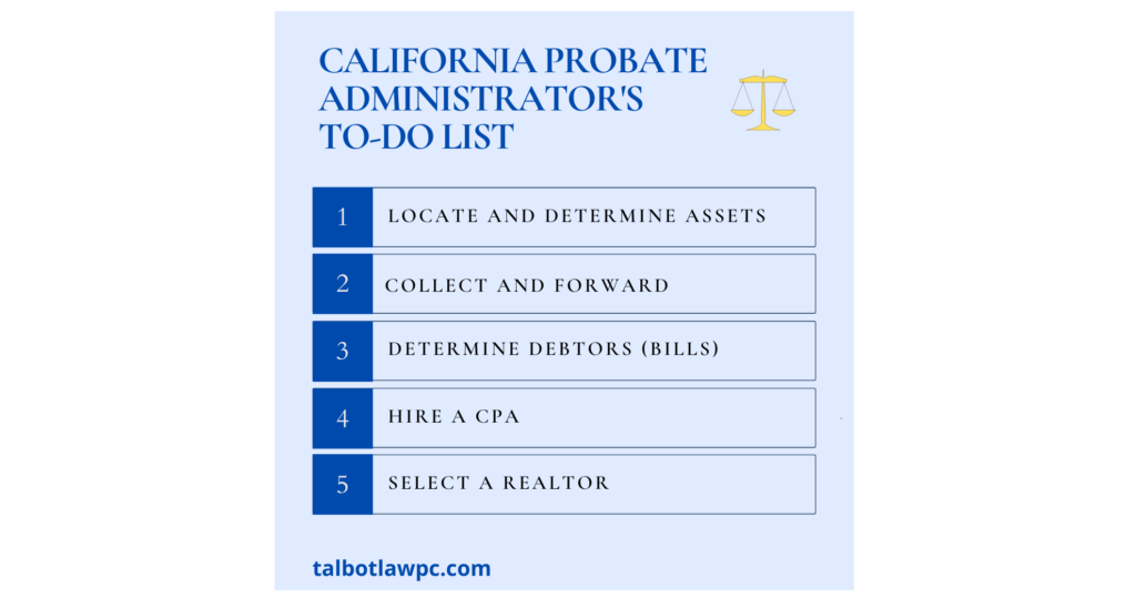 California Probate Administrator and Executor Checklist